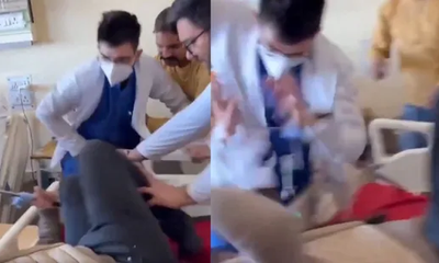 ಬೆಡ್ ಮೇಲೆ ಮಲಗಿದ್ದ ರೋಗಿಯ ಮೇಲೆ ವೈದ್ಯನಿಂದ ಹಲ್ಲೆ