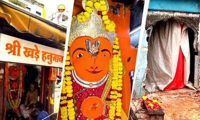 ಉಜ್ಜಯಿನಿಯಲ್ಲಿ ಜೆಸಿಬಿ, ಕ್ರೇನ್‌ಗೂ ಕದಲದ ಹನುಮಾನ್‌ ವಿಗ್ರಹ