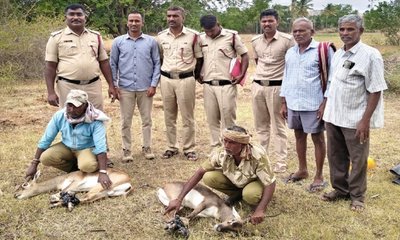 ಪಾಳುಬಾವಿಯಲ್ಲಿದ್ದ ಜಿಂಕೆಗಳಿಗೆ ಜೀವದಾನ: ಗ್ರಾಮಸ್ಥರ ಮೆಚ್ಚುಗೆ