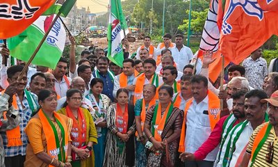 ಕೆ.ಎಂ.ಸುರೇಶ್ ಗೆಲುವು: ಬಿಜೆಪಿ–ಜೆಡಿಎಸ್ ವಿಜಯೋತ್ಸವ
