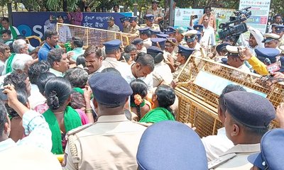 ರೈತನ ಕೊರಳಪಟ್ಟಿ ಹಿಡಿದು ಎಳೆದಾಡಿದ ಆರೋಪ