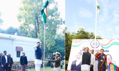 ಸಚಿವ ಪ್ರಲ್ಹಾದ್‌ ಜೋಶಿ ಕಚೇರಿಯಲ್ಲಿ ಸ್ವಚ್ಛ ವಾಹಿನಿ ಚಾಲಕಿ ಧ್ವಜಾರೋಹಣ