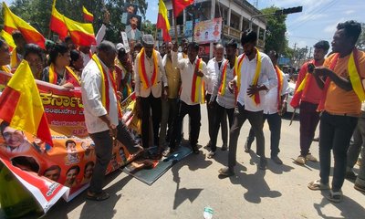 ಕಮಲ ಹಾಸನ್ ಕ್ಷಮಾಪಣೆಗೆ ಆಗ್ರಹಿಸಿ ಬೃಹತ್ ಪ್ರತಿಭಟನೆ