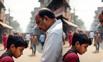 ಪುತ್ರನ ಮುಂದೆ ಮಂಡಿಯೂರಿ ಕ್ಷಮೆಯಾಚಿಸಿದ ತಂದೆ