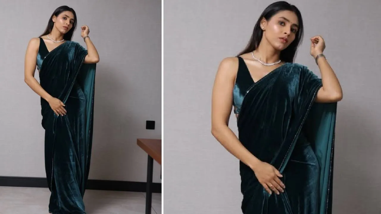 Star Saree Fashion 2025: ವೆಲ್ವೆಟ್‌ ಸೀರೆಯಲ್ಲಿ ಡಿಸೆಂಟಾಗಿ ಕಾಣಿಸಿಕೊಂಡ ಸಪ್ತಮಿಗೌಡ - Image 5
