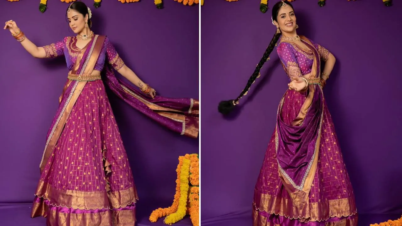 Langa-Davani Fashion 2026: ಫೆಸ್ಟೀವ್‌ ಸೀಸನ್‌ನಲ್ಲಿ ಟ್ರೆಂಡಿಯಾದ ಶ್ರೀಮುಖಿಯ ಲೇಯರ್ಡ್ ಲಂಗ-ದಾವಣಿ - Image 1