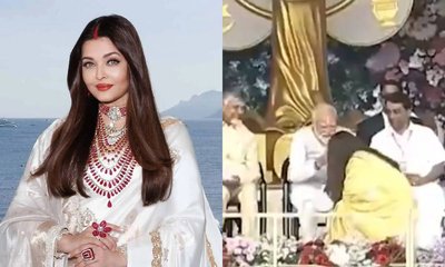 ಪ್ರಧಾನಿ ಮೋದಿಯ ಕಾಲು ಮುಟ್ಟಿ ನಮಸ್ಕರಿಸಿದ ನಟಿ ಐಶ್ವರ್ಯಾ ರೈ