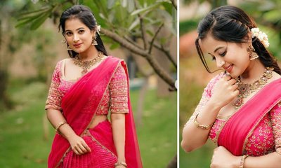 ಹಾಫ್ ಸಾರಿಯಲ್ಲಿ ಗೊಂಬೆಯಂತೆ ಕಂಗೊಳಿಸಿದ ಬಿಗ್ ಬಾಸ್ ಅನುಷಾ