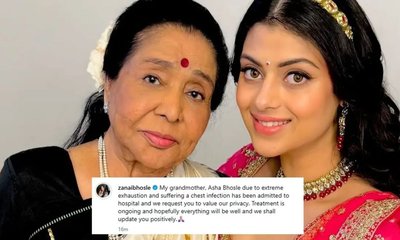 ಆಶಾ ಭೋಂಸ್ಲೆ ಆರೋಗ್ಯದ ಬಗ್ಗೆ ಅಪ್‌ಡೇಟ್‌ ಹಂಚಿಕೊಂಡ ಮೊಮ್ಮಗಳು