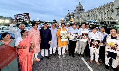ಭ್ರಷ್ಟರನ್ನು ರಾಜ್ಯ ಕಾಂಗ್ರೆಸ್‌ ಸರ್ಕಾರ ರಕ್ಷಿಸುತ್ತಿದೆ: ಬಿವೈವಿ