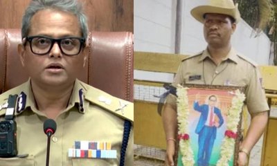 ಪೊಲೀಸ್ ಆಯುಕ್ತ ಬಿ.ದಯಾನಂದ್ ಅಮಾನತು ಖಂಡಿಸಿ ಕಾನ್‌ಸ್ಟೇಬಲ್‌ ಪ್ರತಿಭಟನೆ