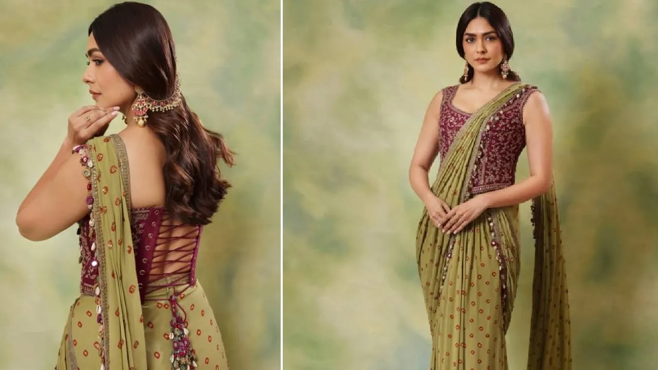 Star Fashion Review 2026: ಬಾಂದನಿ ಪ್ರೀ ಡ್ರೇಪ್ಡ್ ಲೆಹೆಂಗಾ ಸೀರೆಯಲ್ಲಿ ಕಾಣಿಸಿಕೊಂಡ ನಟಿ ಮೃಣಾಲ್‌ ಠಾಕೂರ್‌ - Image 1