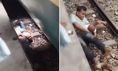 ಚಲಿಸುತ್ತಿದ್ದ ರೈಲಿನಿಂದ ಬಿದ್ದ ಮಗುವನ್ನು ರಕ್ಷಿಸಿದ ತಂದೆ