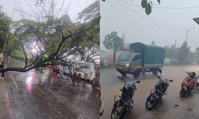 ಬೆಂಗಳೂರಿನಲ್ಲಿ ಮಳೆರಾಯನ ಆರ್ಭಟ; ಹಲವೆಡೆ ಟ್ರಾಫಿಕ್ ಜಾಮ್‌
