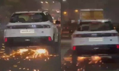 ಕುಡಿದ ಮತ್ತಿನಲ್ಲಿದ್ದ ಕಾರು ಚಾಲಕನಿಂದ ಬುಲೆಟ್ ಸವಾರನಿಗೆ ಡಿಕ್ಕಿ