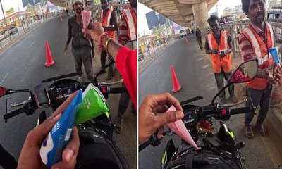 ರಸ್ತೆಬದಿಯ ಕಾರ್ಮಿಕರಿಗೆ ಐಸ್‌ ಕ್ರೀಂ ವಿತರಿಸಿದ ಬೆಂಗಳೂರಿನ ಯುವಕ