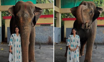 ಕಟೀಲು ದುರ್ಗಾಪರಮೇಶ್ವರಿ ದೇವಸ್ಥಾನಕ್ಕೆ ಭೇಟಿ ಕೊಟ್ಟ ಭವ್ಯಾ