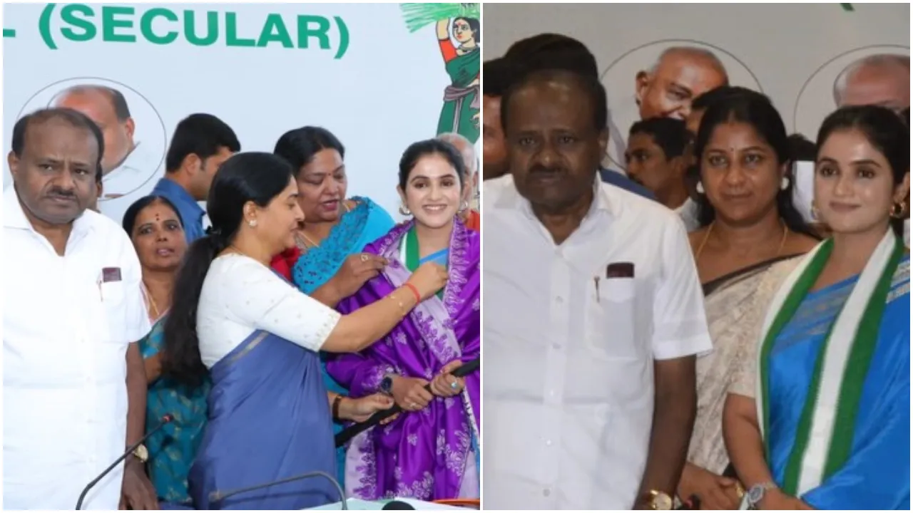 ʻರಾಜಕಾರಣದ ಮೂಲಕ ನನ್ನ 3ನೇ ಇನ್ನಿಂಗ್ಸ್‌ ಆರಂಭಿಸಿದ್ದೇನೆʼ ಎಂದ ನಿರೂಪಕಿ ಜಾಹ್ನವಿ; ಜೆಡಿಎಸ್‌ ಪಕ್ಷ ಸೇರಿದ ಮಾಜಿ ʻಬಿಗ್‌ ಬಾಸ್‌ʼ ಸ್ಪರ್ಧಿ