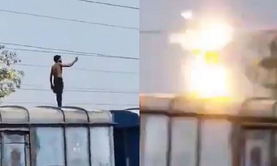 ರೈಲಿನ ಮೇಲ್ಛಾವಣಿಯ ಹೈ-ವೋಲ್ಟೇಜ್ ವಿದ್ಯುತ್ ತಂತಿ ಸ್ಪರ್ಶಿಸಿ ಯುವಕ ಸಾವು