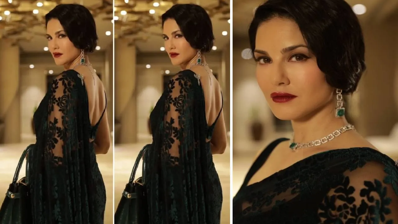 Black Lace Saree