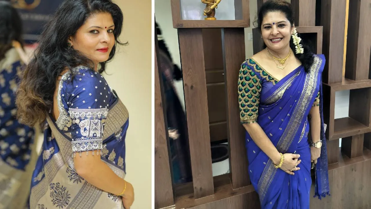 Blue color saree