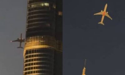ಬುರ್ಜ್ ಖಲೀಫಾ ಬಳಿ ಅಪಾಯಕಾರಿಯಾಗಿ ಹಾರುತ್ತಿರುವ ವಿಮಾನ