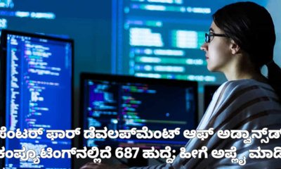 ಸಿಡಿಎಸಿಯಲ್ಲಿದೆ 687 ಹುದ್ದೆ