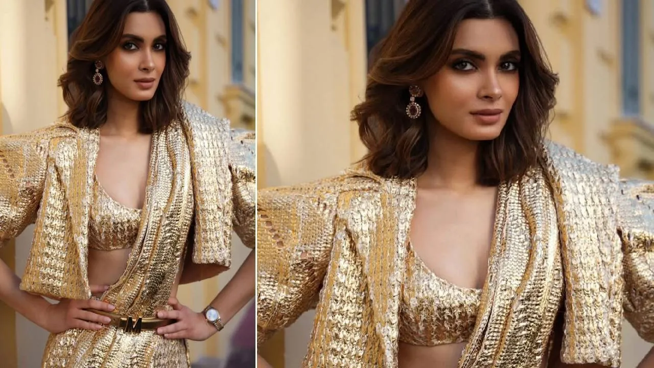 Cannes Fashion: ಕಾನ್ಸ್‌ನಲ್ಲಿ ಬಂಗಾರ ವರ್ಣದ ಸೀರೆಯಲ್ಲಿ ಮಿರಮಿರ ಮಿಂಚಿದ ಡಯಾನಾ ಪೆಂಟಿ - Image 2