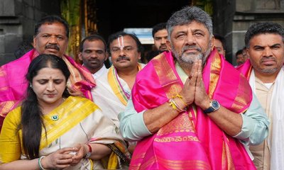 ತಿರುಪತಿ ತಿಮ್ಮಪ್ಪನ ದರ್ಶನ ಪಡೆದ ಡಿಸಿಎಂ ಡಿ.ಕೆ.ಶಿವಕುಮಾರ್‌