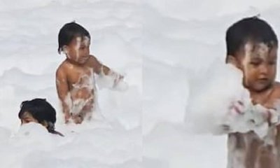 ಮಕ್ಕಳಿಗೆ ವಿಷಕಾರಿ ಯಮುನಾ ನದಿಯಲ್ಲಿ ಸ್ನಾನ ಮಾಡಿಸಿದ ಮಹಿಳೆ