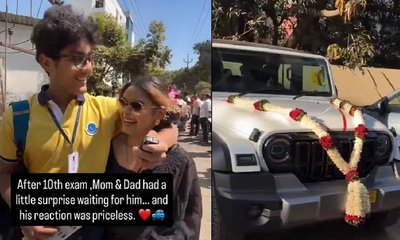 ಮಗ ಪರೀಕ್ಷೆ ಬರೆದ ಖುಷಿಯಲ್ಲಿ ಥಾರ್ ಜೀಪ್‌ ಗಿಫ್ಟ್ ನೀಡಿದ ಪೋಷಕರು