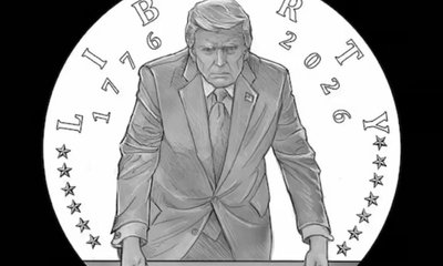 24 ಕ್ಯಾರೆಟ್ ಚಿನ್ನದ ನಾಣ್ಯದಲ್ಲಿ ಡೊನಾಲ್ಡ್ ಟ್ರಂಪ್ ಚಿತ್ರ