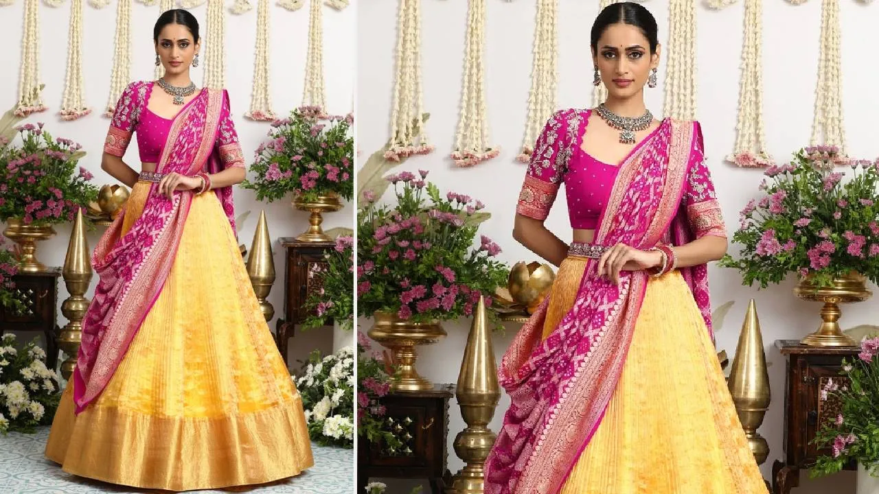 Festival Fashion 2025: ಗೌರಿ-ಗಣೇಶ ಹಬ್ಬದ ಸಂಭ್ರಮಕ್ಕೆ ಲೆಹೆಂಗಾ ರೂಪದಲ್ಲಿ ಲಗ್ಗೆ ಇಟ್ಟ ಲಂಗ-ದಾವಣಿ - Image 2