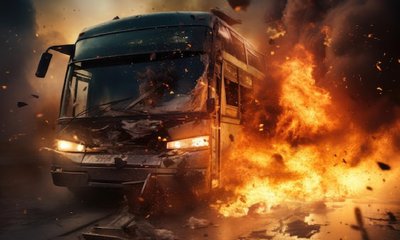 ಬೆಂಕಿ ದುರಂತ; ಹಗಲಲ್ಲೇ ಹೊತ್ತಿ ಉರಿದ ಖಾಸಗಿ ಬಸ್‌