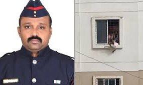 3ನೇ ಅಂತಸ್ತಿನಲ್ಲಿ ನೇತಾಡ್ತಿದ್ದ ಬಾಲಕಿಯನ್ನು ರಕ್ಷಿಸಿದ ಫೈರ್ ಮ್ಯಾನ್