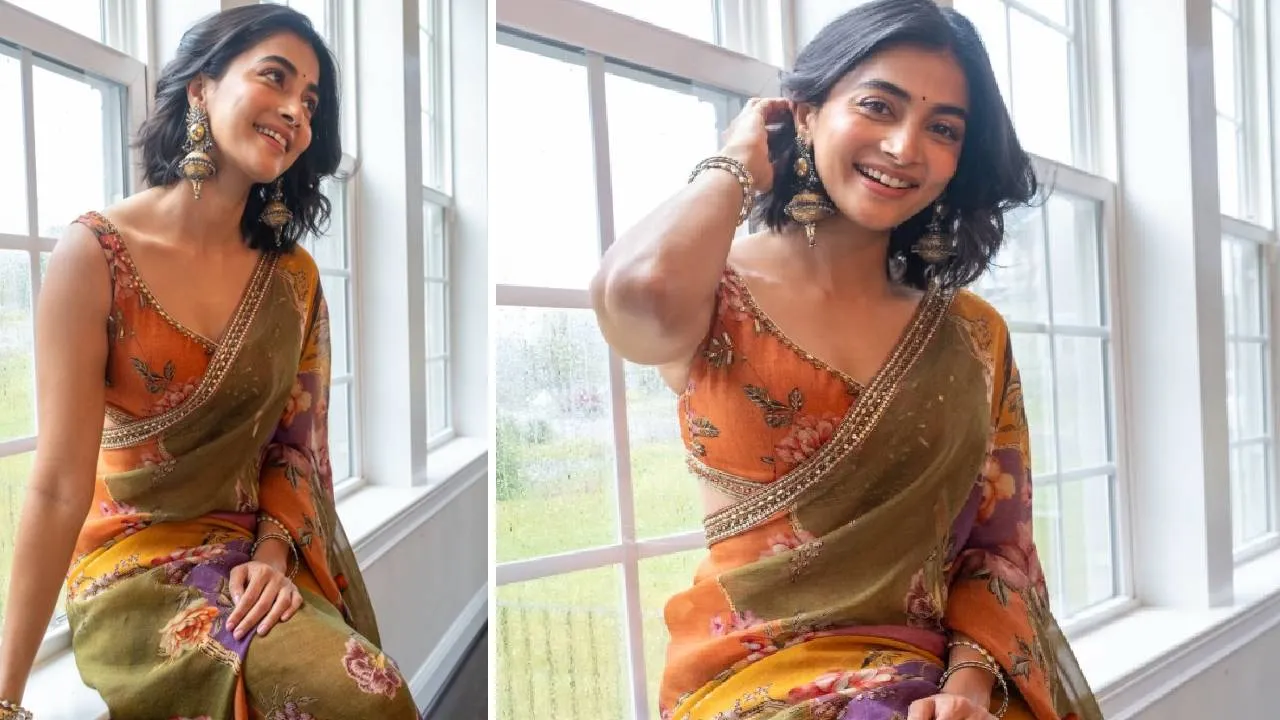 Floral organza saree