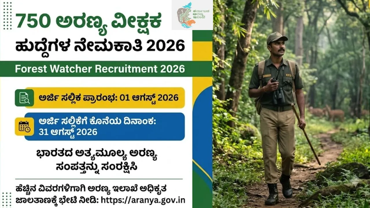 Forest Watcher Recruitment: 750 ಅರಣ್ಯ ವೀಕ್ಷಕ ಹುದ್ದೆಗಳ ನೇಮಕಾತಿಗೆ ಅರ್ಜಿ ಆಹ್ವಾನ