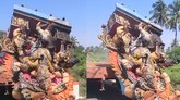 ಗಣೇಶ ಮೂರ್ತಿ ಸಾಗಿಸುವ ವೇಳೆ ವಿದ್ಯುತ್​ ಸ್ಪರ್ಶಿಸಿ ಇಬ್ಬರಿಗೆ ಗಾಯ!