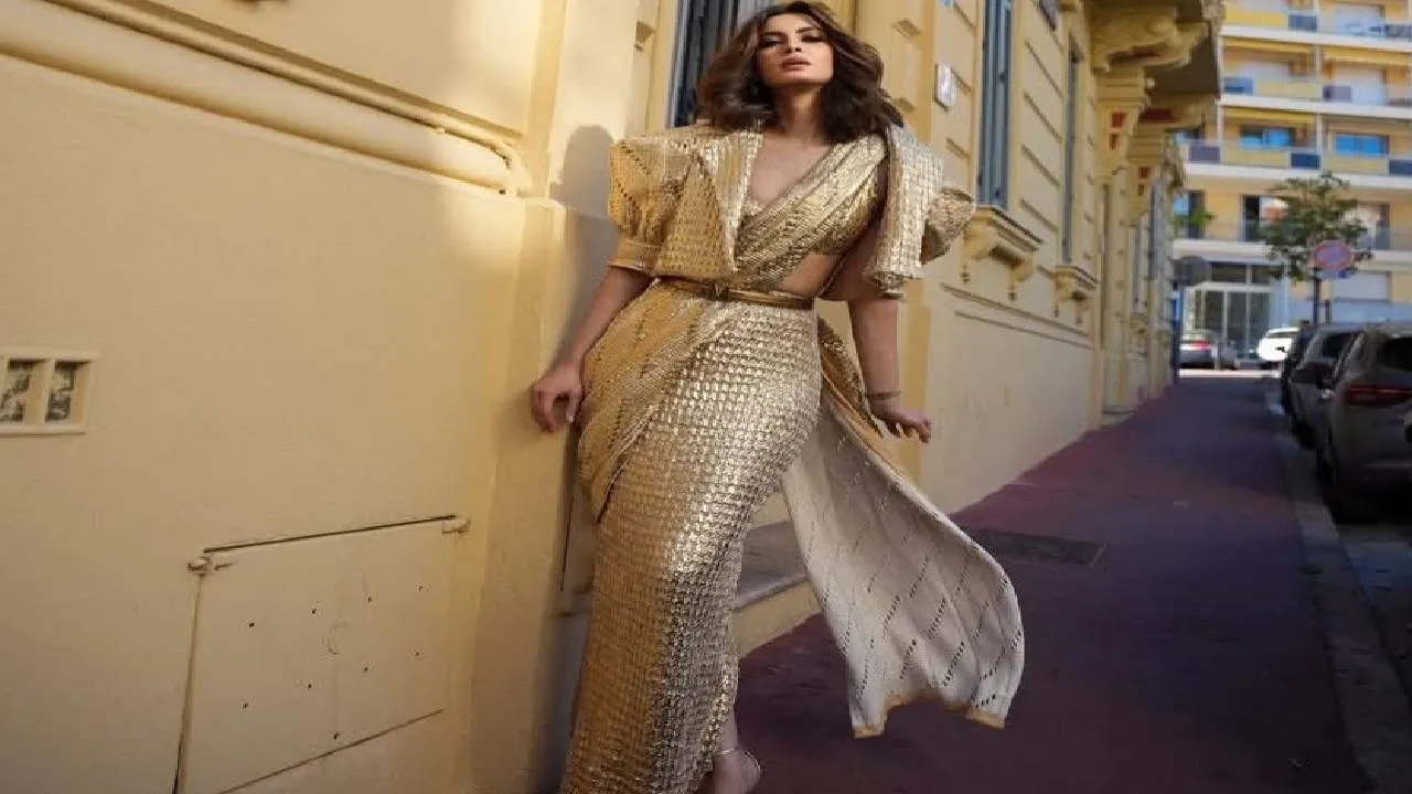 Cannes Fashion: ಕಾನ್ಸ್‌ನಲ್ಲಿ ಬಂಗಾರ ವರ್ಣದ ಸೀರೆಯಲ್ಲಿ ಮಿರಮಿರ ಮಿಂಚಿದ ಡಯಾನಾ ಪೆಂಟಿ - Image 4
