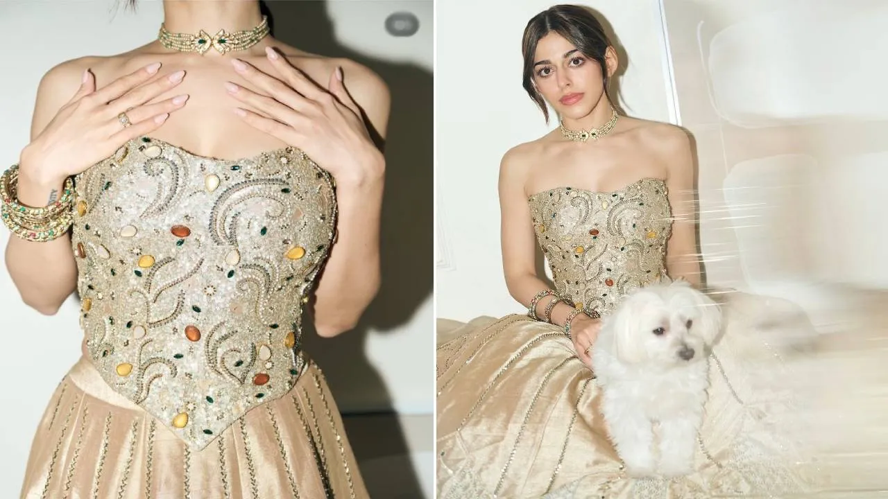 Golden Corset Lehenga