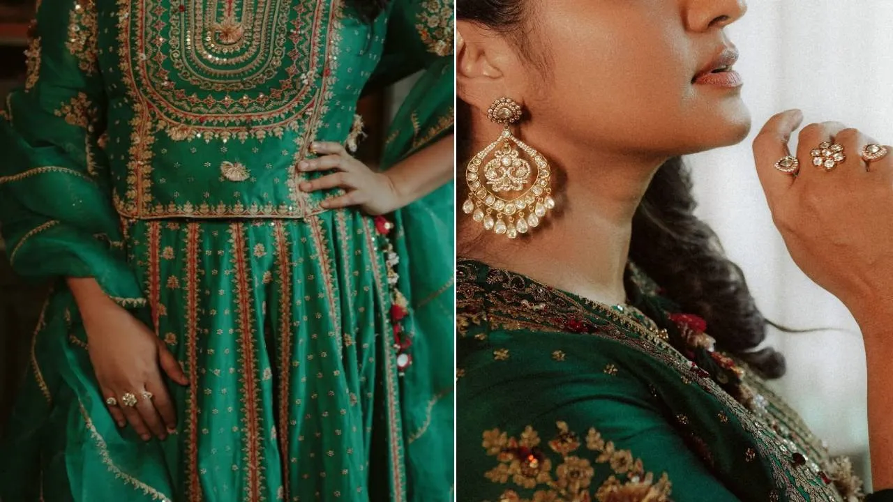 Green colour lehenga