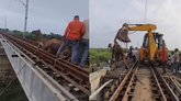ರೈಲ್ವೆ ಹಳಿಯಲ್ಲಿ ಸಿಲುಕಿದ ಒಂಟೆ: ರಕ್ಷಣಾ ಕಾರ್ಯಾಚರಣೆ ವಿಡಿಯೊ ವೈರಲ್