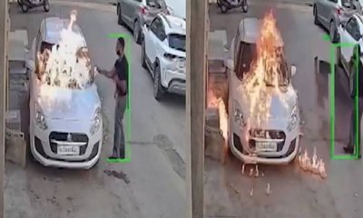 ಸೆನ್ಸಾರ್ ಶಬ್ದಕ್ಕೆ ಕಿರಿಕಿರಿಗೊಂಡು ಕಾರಿಗೆ ಬೆಂಕಿ ಹಚ್ಚಿದ ವ್ಯಕ್ತಿ