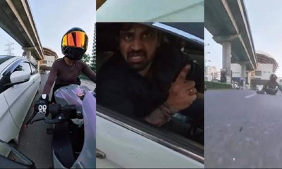 ಮಹಿಳಾ ರೈಡರ್ ಹಿಂಬಾಲಿಸಿ ಡಿಕ್ಕಿ ಹೊಡೆದು ಪರಾರಿಯಾದ ಪುಂಡರು!