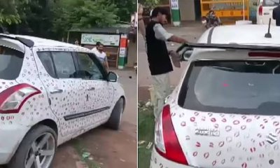 ಕಾರ್ ಗೆ ಮುತ್ತಿಟ್ಟ ಪ್ರಿಯತಮೆ: ಯುವಕನಿಗೆ ಬಿತ್ತು 5,500 ರೂ.  ದಂಡ!