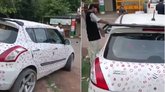 ಕಾರ್ ಗೆ ಮುತ್ತಿಟ್ಟ ಪ್ರಿಯತಮೆ: ಯುವಕನಿಗೆ ಬಿತ್ತು 5,500 ರೂ.  ದಂಡ!