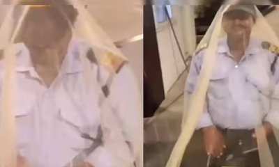 ಸೊಳ್ಳೆ ಪರದೆಯೊಳಗೆ ಕುಳಿತು ಕರ್ತವ್ಯ ನಿರ್ವಹಿಸುವ ಸಿಬ್ಬಂದಿ: ವಿಡಿಯೊ ನೋಡಿ