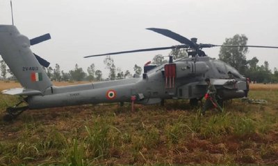 ವಾಯುಪಡೆಯ ಅಪಾಚೆ ಹೆಲಿಕಾಪ್ಟರ್‌ ತುರ್ತು ಭೂಸ್ಪರ್ಶ