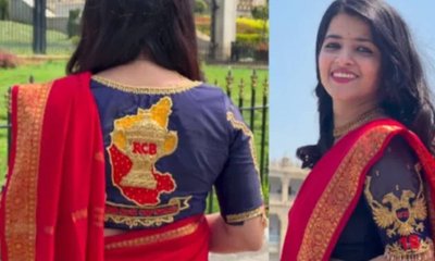 ಆರ್‌ಸಿಬಿ ಥೀಮ್ ಬ್ಲೌಸ್ ಧರಿಸಿ ಟ್ರೆಂಡ್ ಕ್ರಿಯೇಟ್ ಮಾಡಿದ ಮಹಿಳೆ