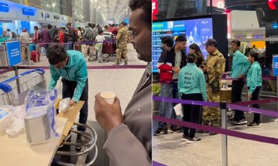 ಫ್ಲೈಟ್ ಕ್ಯಾನ್ಸಲ್: ಪ್ರಯಾಣಿಕರಿಗೆ ಉಪಹಾರ ವಿತರಣೆ ಮಾಡಿದ ಸಿಬ್ಬಂದಿ!